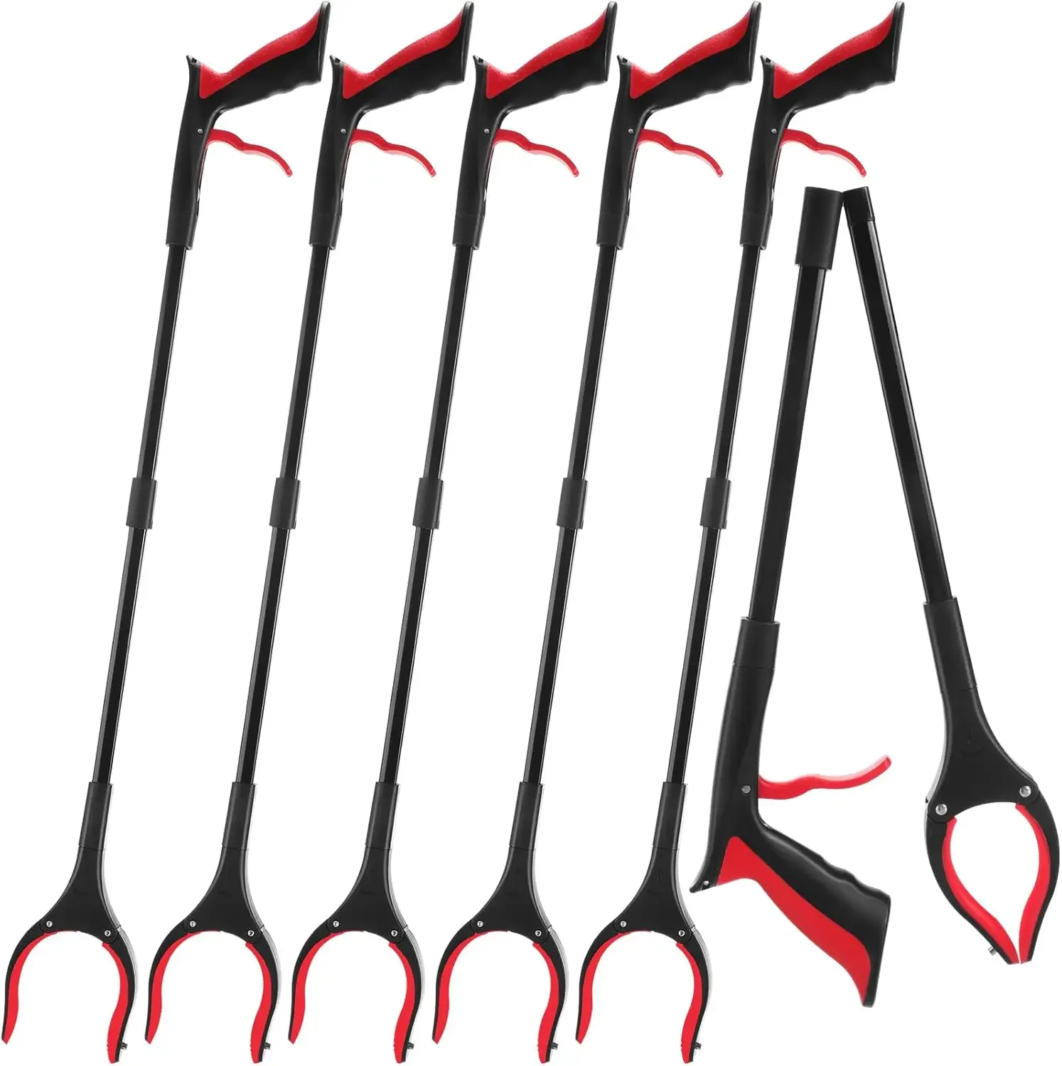 

6 Pack Trash Grabber Reacher Tool for Elderly, 32" Foldable Trash Picker Upper Grabber Long Handy Mobility Aids Reaching Tool