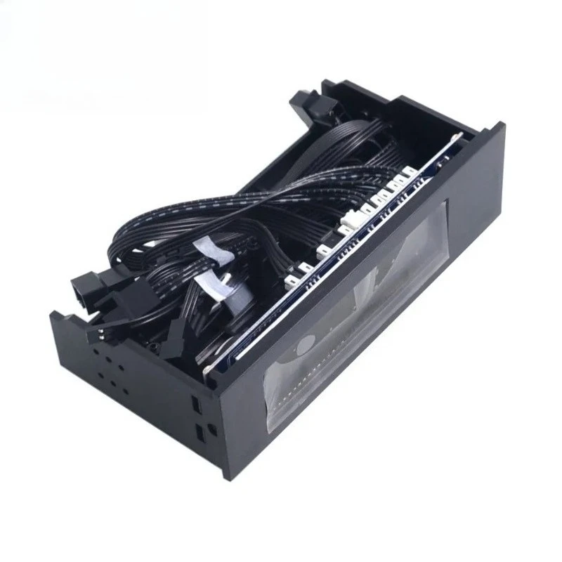 5.25 Inch Digital LCD Fan Speed Controller With Temp Sensor Front Panel PC Chassis Multi Fan Adjustment Accessory