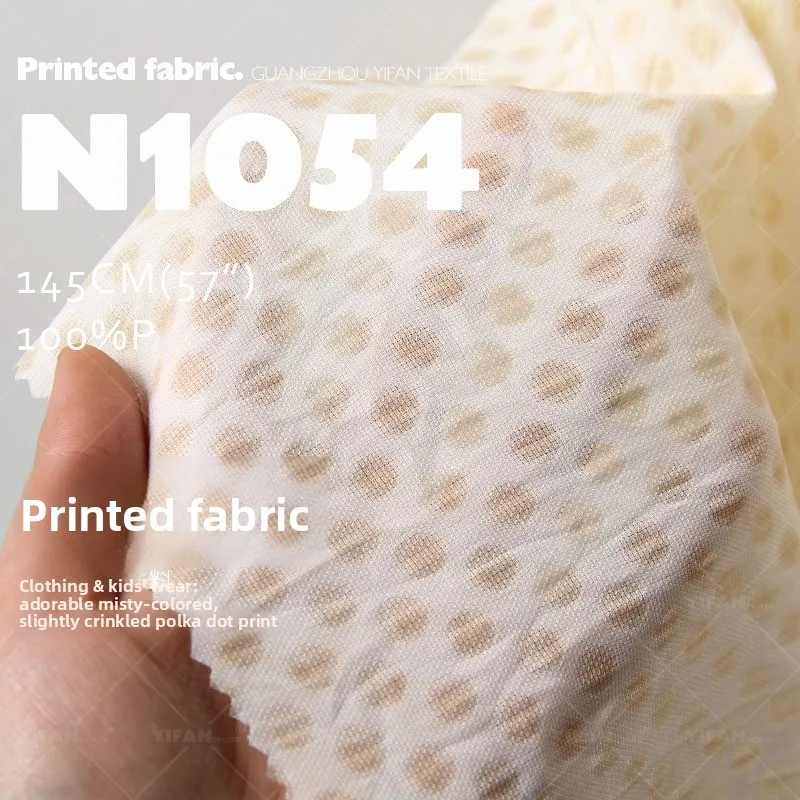 Misty Wrinkle Dot Speckle Printed Fabric for Clothing Kids Dressmaking Soft Casual Sewing Material DIY Handmade Lightweigh