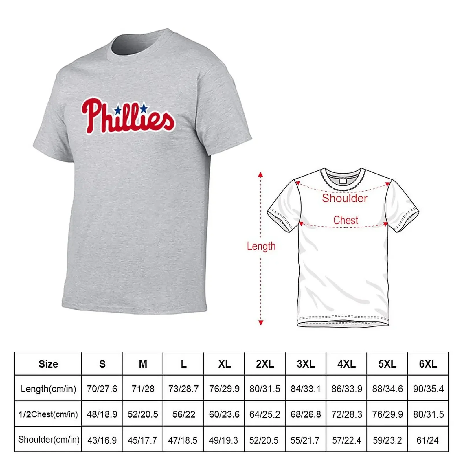 New The phillies T-Shirt black t shirt Aesthetic clothing men t shirt