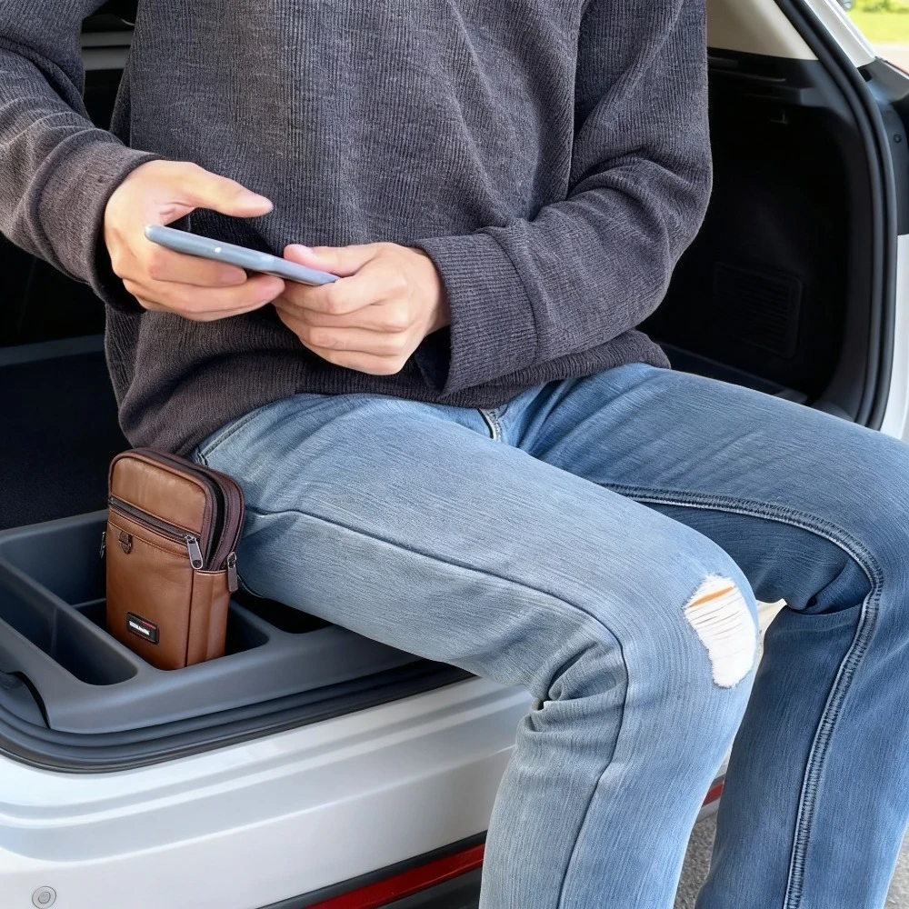 

Мотоциклетная сумка для телефона, поясная сумка, мужской ремень, многофункциональная кожаная вертикальная водонепроницаемая сумка через плечо для работы на стройке