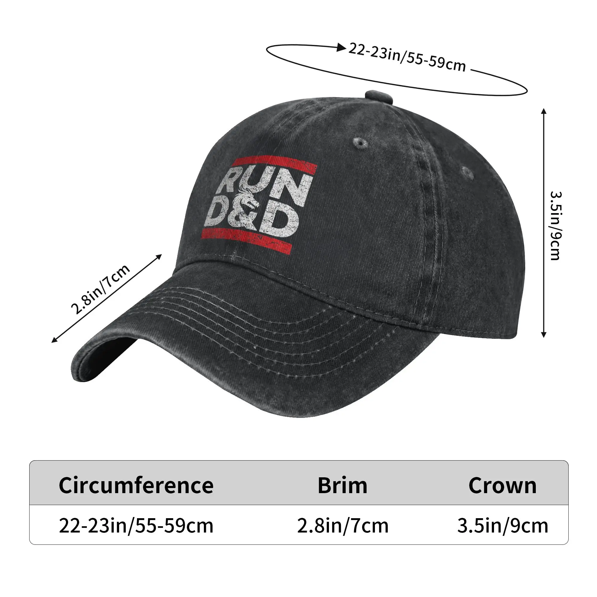 Dungeon Master Dice Dragon Baseballkappe, klassische Snapback-Kappe aus Baumwolle im Used-Look, für Männer und Frauen, Outdoor, Sommer, Geschenk, Hüte, Mütze – Detail 1