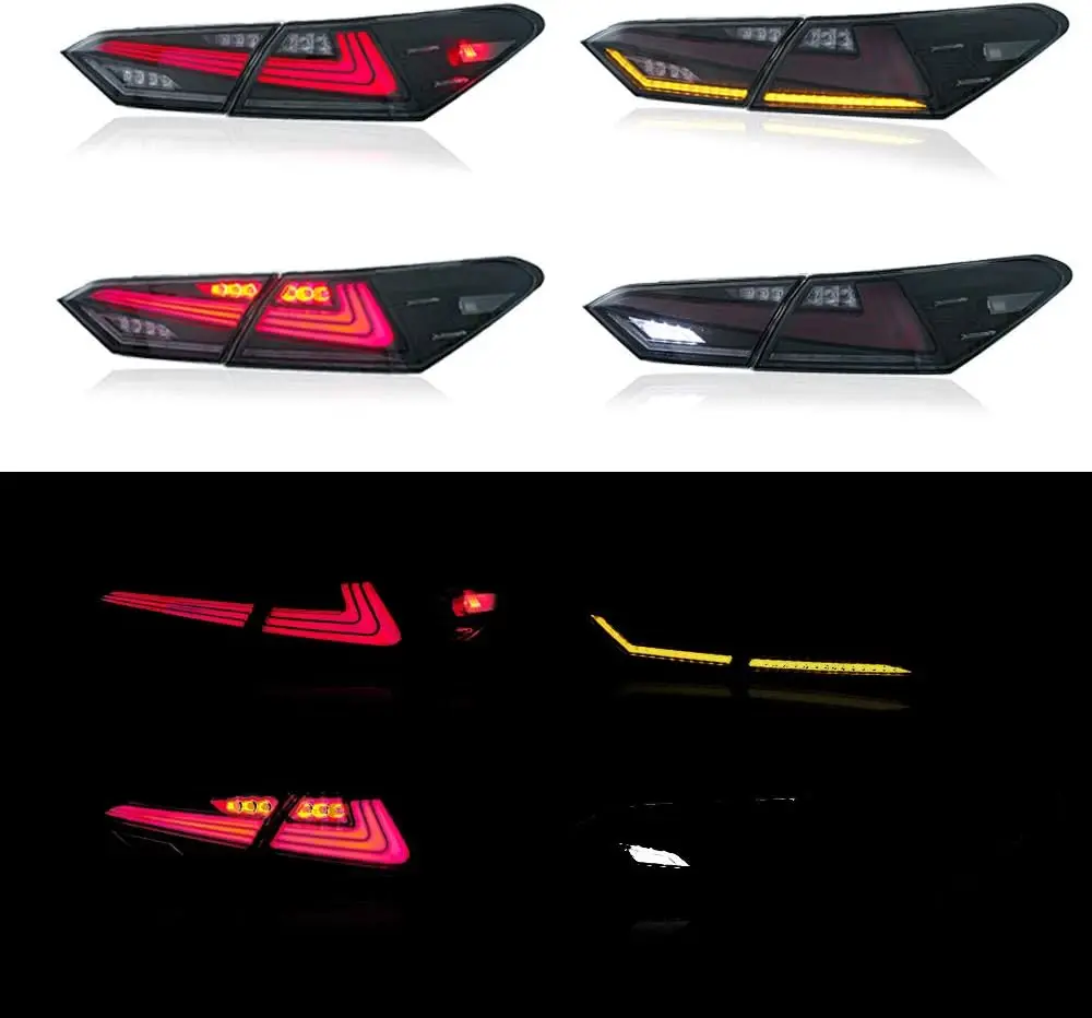 Feux arrière LED pour Toyota Camry, 2018, 2019, 2020, 2021, 2022, feux arrière transparents, Animation DRL, frein, clignotant