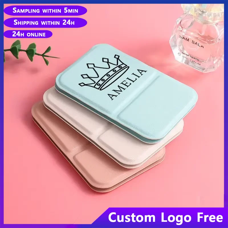 1Pcs Free Personalized Mini Makeup Mirror Cosmetic Compact Portable Mirrors Single Sides Foldable Cosmetic Mirror Wedding Gifts