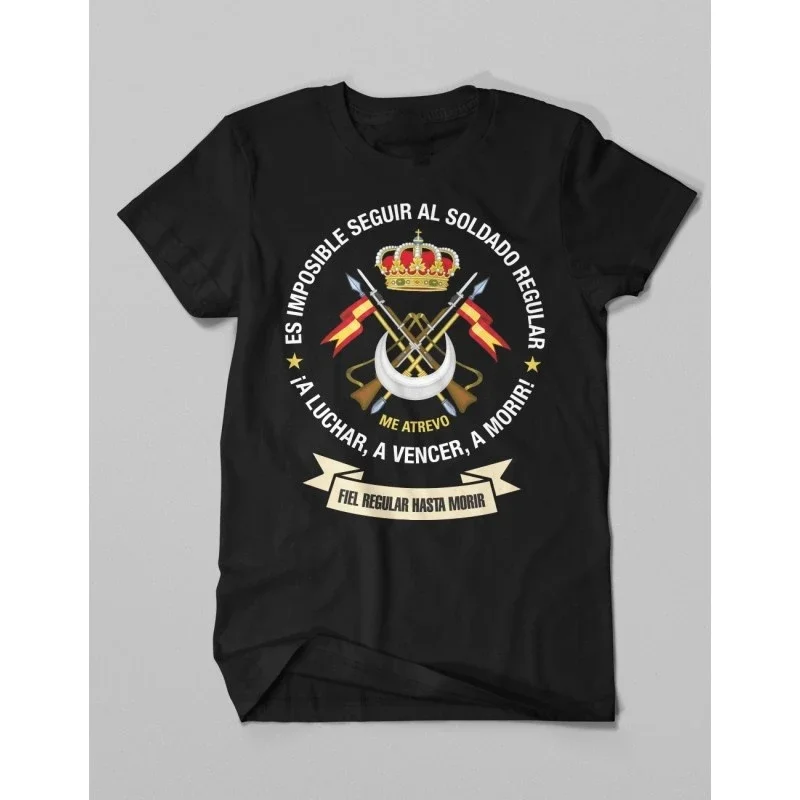 ES IMPOSIBLE SEGUIR AL SOLDADO REGULAR Men T-Shirts Short Casual 100% Cotton Shirts Size S-3XL