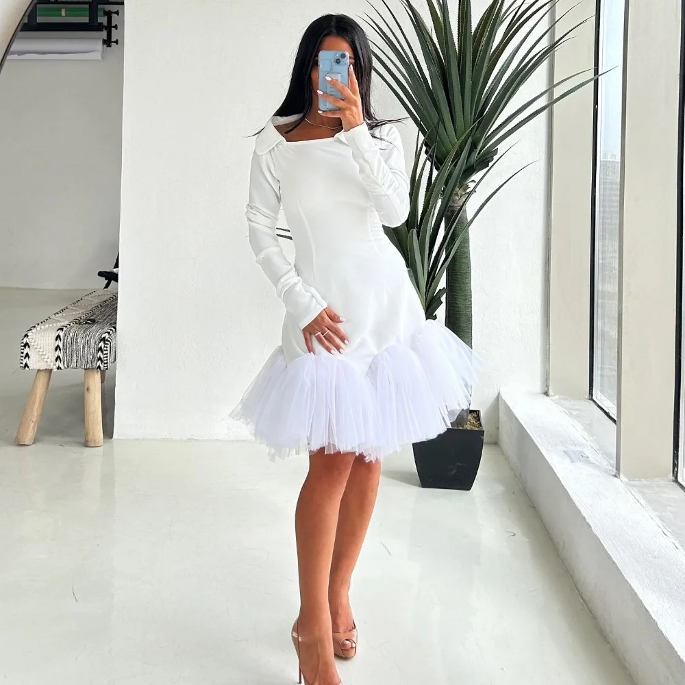 

Customized Modern Style Sizes Available Jersey Pleat Ruched A-line Scoop Neck Knee Length Dresses Cocktail Dresses Matching Fash