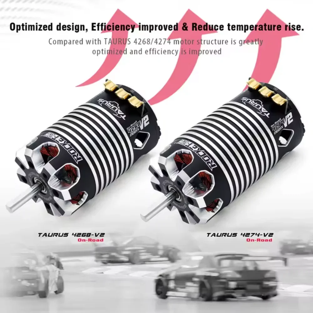 

ROCKET-RC 4274 4268 V2 Brushless Motor Sensored 1900KV/2100KV/2600KV/2800KV 5mm Shaft for 1/8 RC Car Electric Monster off Road