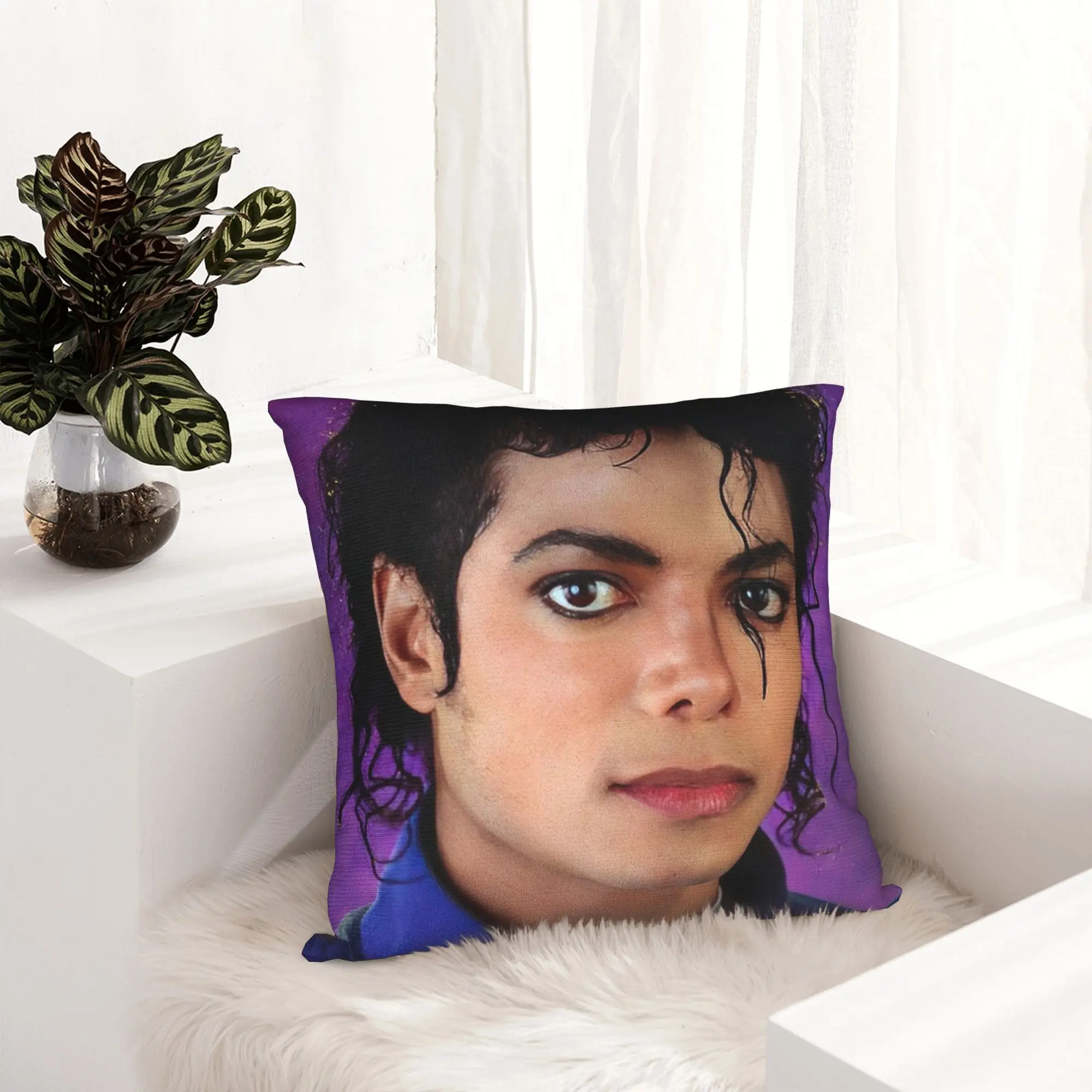 MJ Michael Jackson Pillowcase Double-sided Printing Polyester Cushion Cover Decorative Throw Pillow Case Cover Chair Zipper 18''