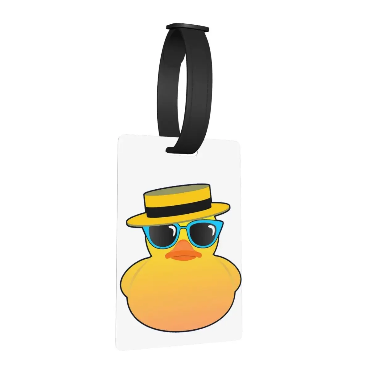 

Rubber Duck Ducky Wearing Boater Hat And Sunglasses Luggage Tags Suitcase Baggage Boarding Tag Label Holder ID Name Address