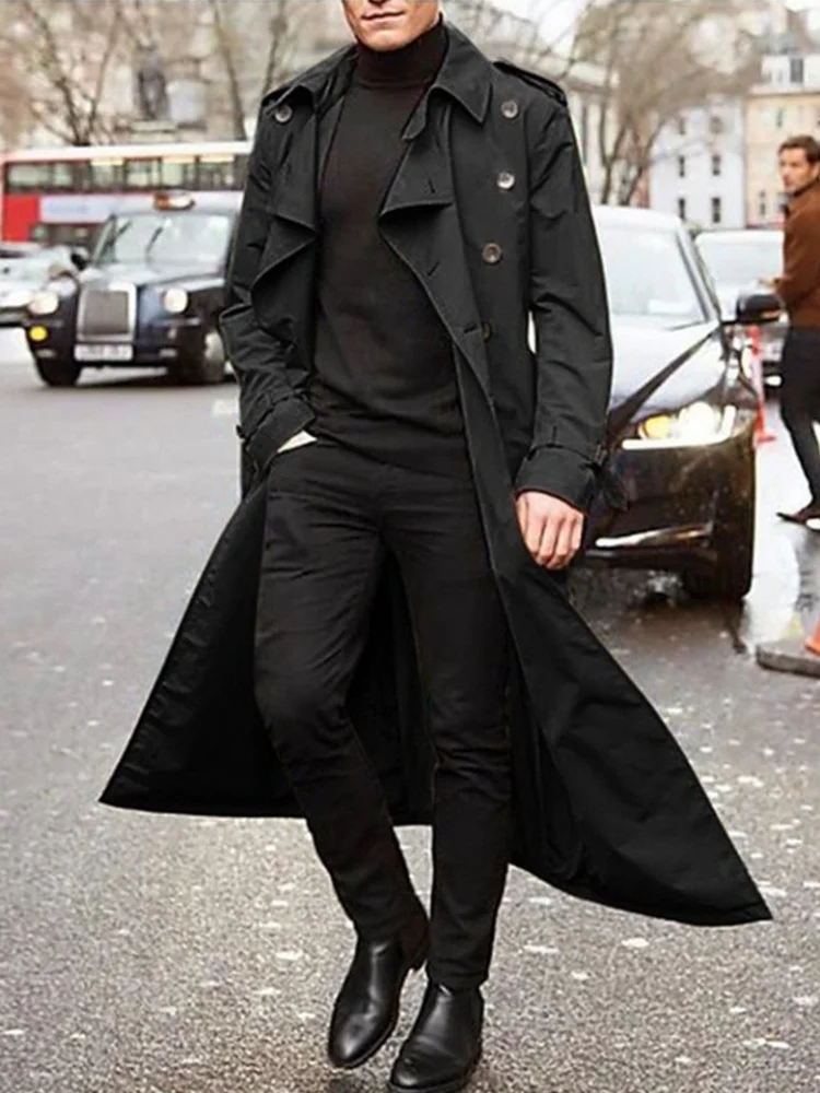RVHSWDS Herren Trench Coat Black M 4