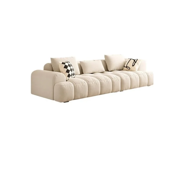 Cream wind high-end atmospheric velvet fabric sofa Italian minimalist new living room size apartment