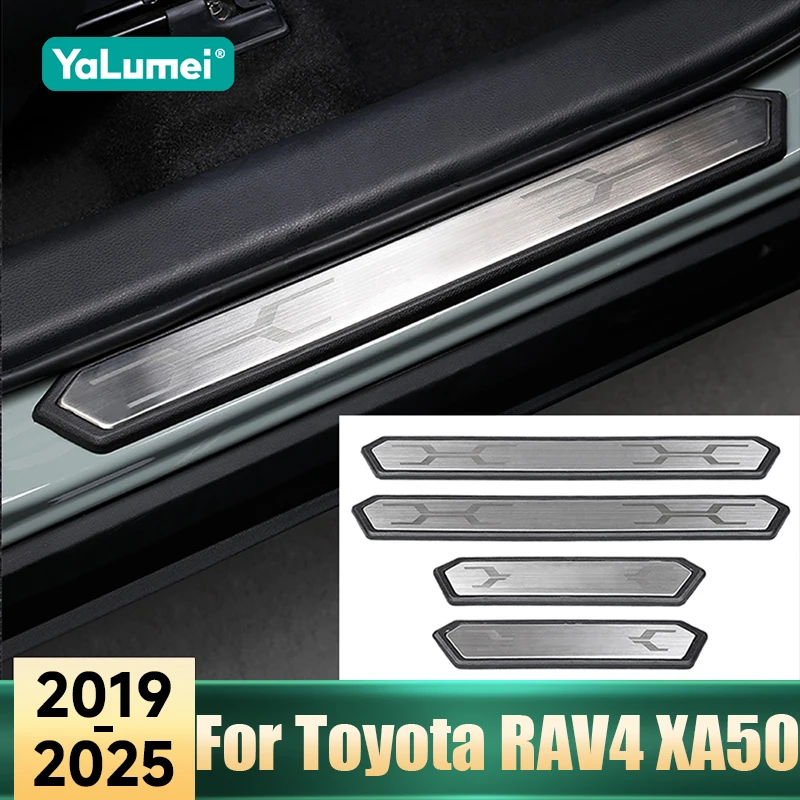 Für Toyota RAV4 XA50 2019 2020 2021 2022 2023 2024 2025 Hybrid Auto Türschwellen-Abdeckleisten Willkommens-Pedal-Schwellenstreifen