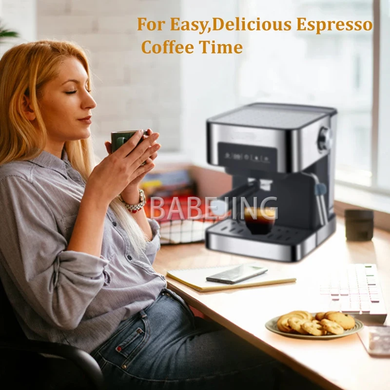 BABEJING全自動エスプレッソマシン、直感的なタッチディスプレイ搭載、カプチーノコーヒーマシン ブラック