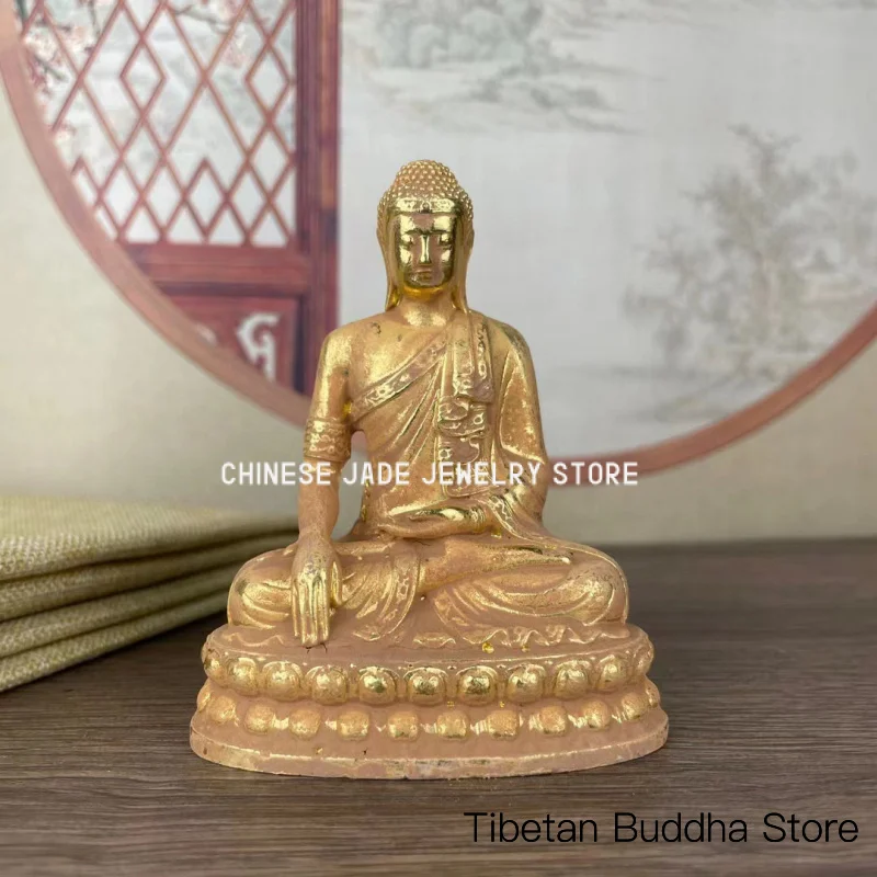 Pure brass statue of the Buddha: Vairocana Buddha sitting on a lotus, Amitabha Buddha, Medicine Buddha, Tathagata Buddha, Shakya