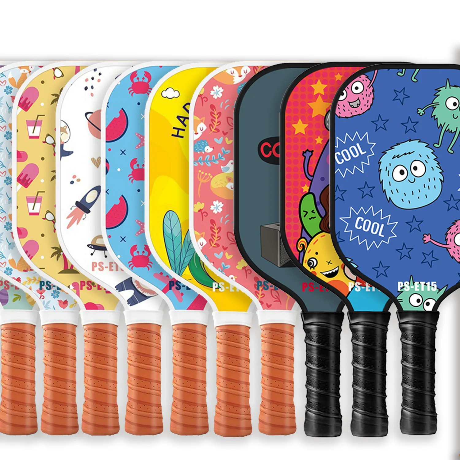 

Kids' Cartoon-Print Fiberglass Pickleball Paddle Set