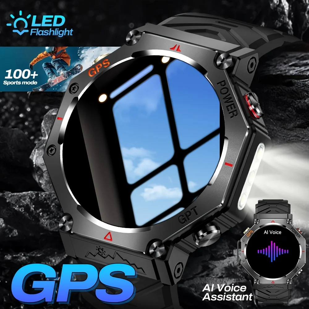 T-Rex 3 Ultra Military Grade GPS Smart Watch 10ATM Waterproof Compass Altimeter Barometric AMOLED Men HD Call Sports Smartwatch