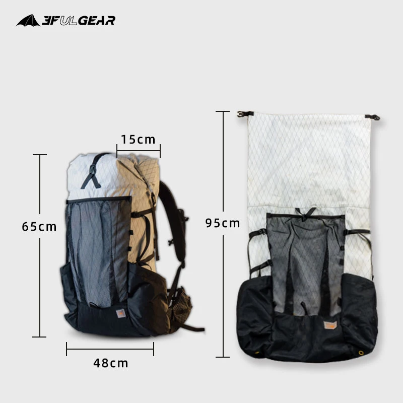 Imagem -03 - Engrenagem 850l Leve Escalada Mochila à Prova Impermeável Água Acampamento ao ar Livre Caminhadas Mochila de Viagem Bolsas de Trekking Qidian 3f ul