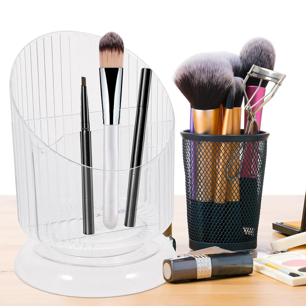 

2Pcs Clear Brush Holder Organizer Pen Container Desktop Storage Multifunctional Makeup Vanity Box Makeup Brush Holder