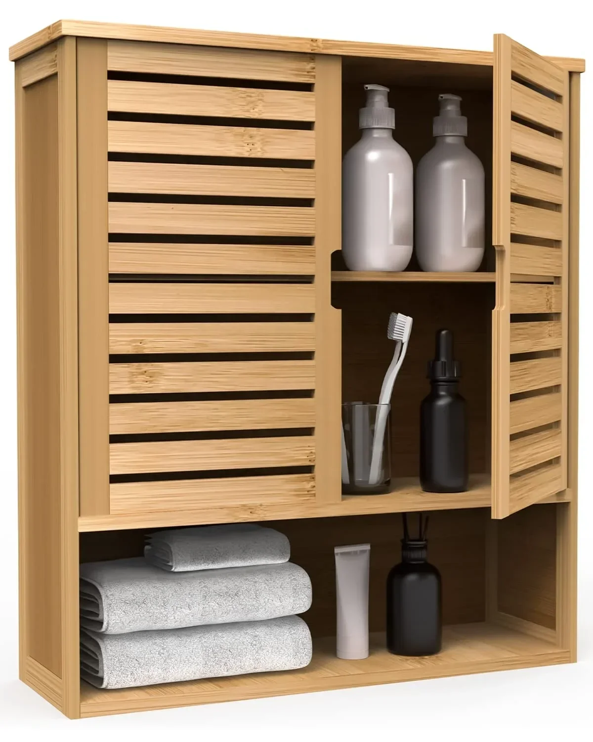 

Bamboo Bathroom Shelf Bathroom Wall Cabinet Organizer Bathroom Rack Shelves