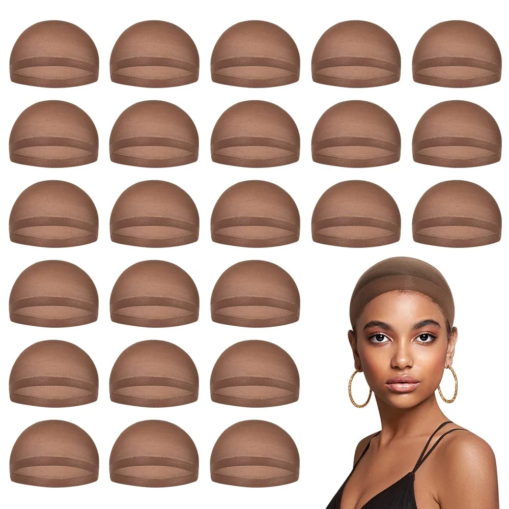 สําหรับคงที่และยืดไนลอนหมวกวิกผมลูกไม้ด้านหน้าวิกผมถุงน่องหมวกสําหรับวิกผมตาข่ายยืดหยุ่น HD หมวกวิกผม Hairnets ผมสุทธิ