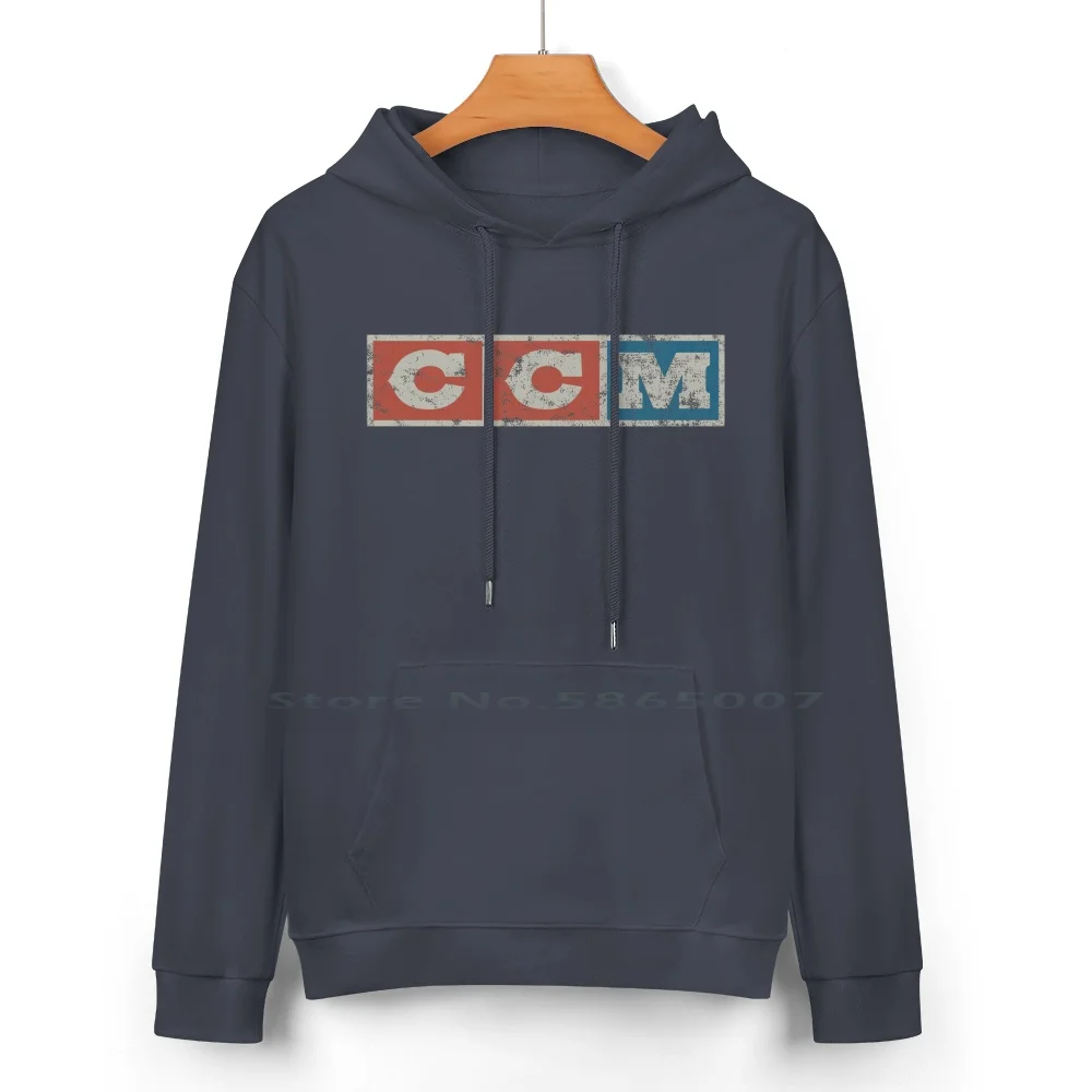 Ccm Logo Vintage Distressed Cotton Hoodie Sweater 24 Colors Ccm Logo Equipment Hockey Ice Sports Cooper Jofa Koho Logos Ccm