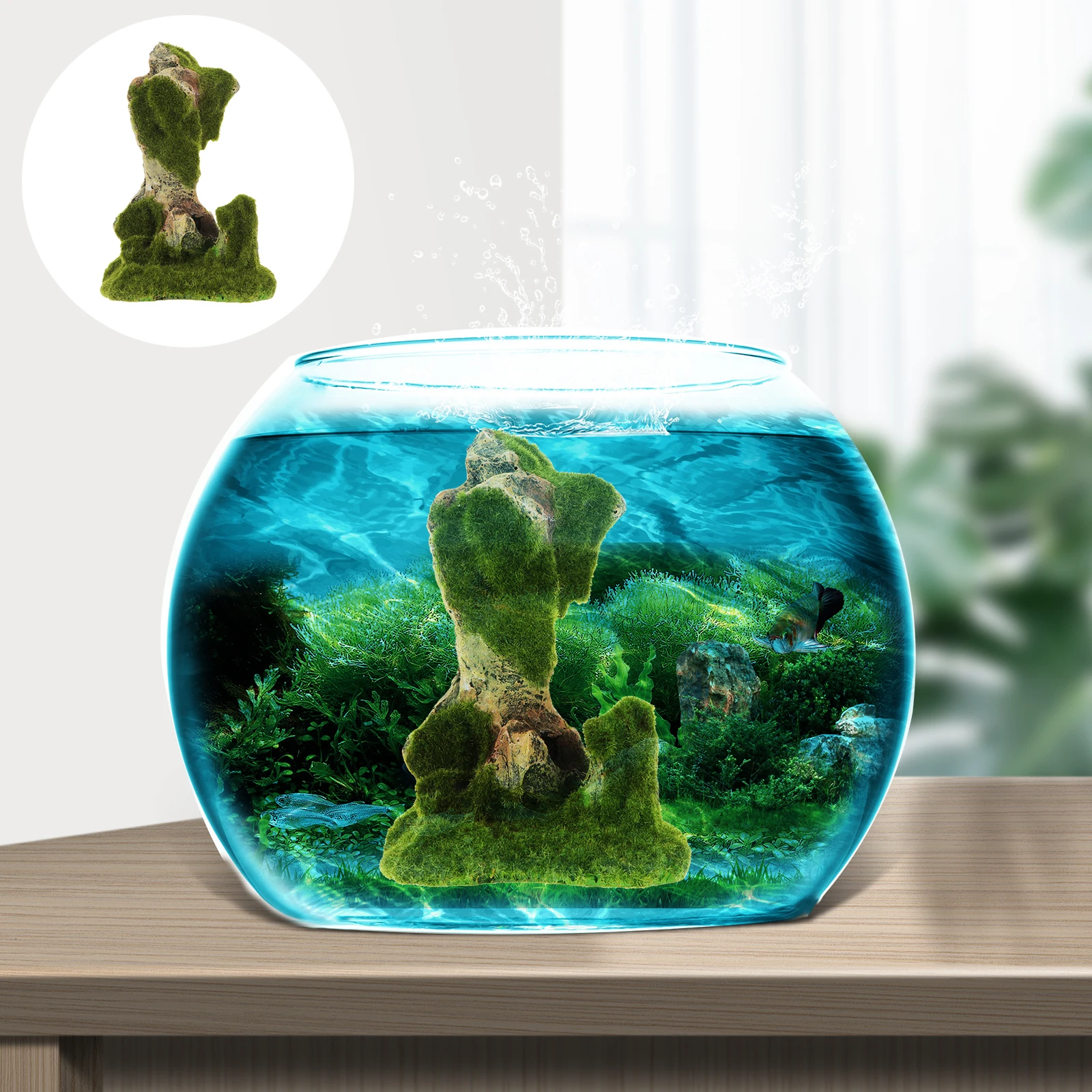 

Aquarium Fish Tank Rockery Decoration Realistic Resin Mountain Landscape Underwater Habitat for Fish Shelter and Stress Relief