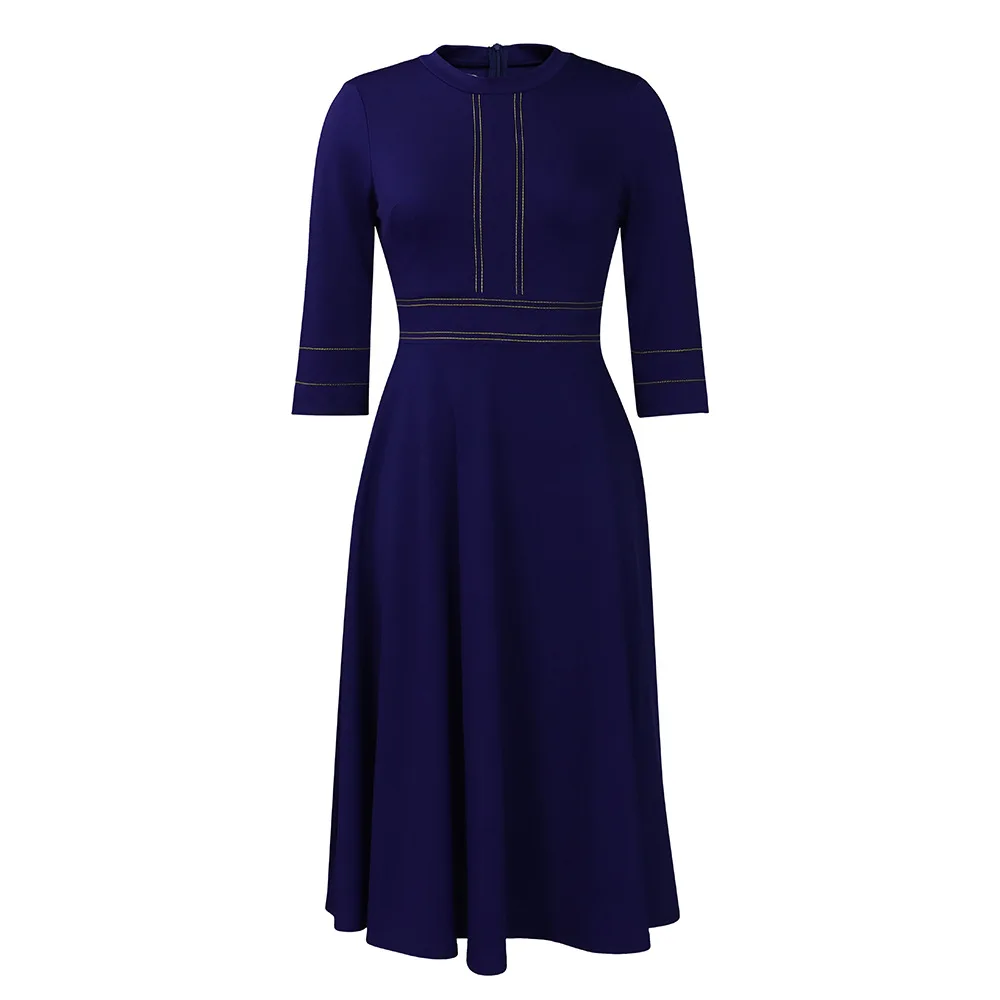 

Large Size Short Sleeve Stand-Up Collar Fashion Party Pendulum Dress