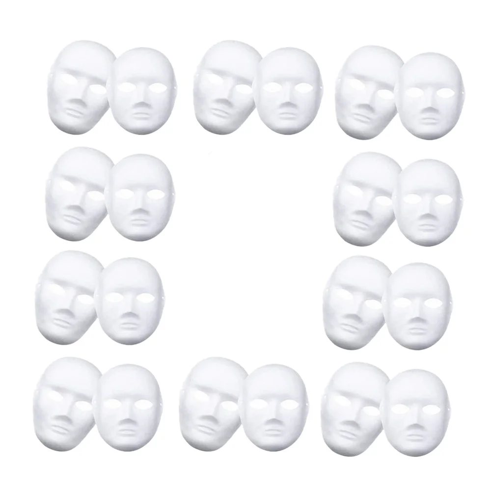 White Mask,12Pcs Halloween Full Face Mask Blank DIY Mask Dance Cosplay Party Plain Masquerade Paper Mask to Decorate