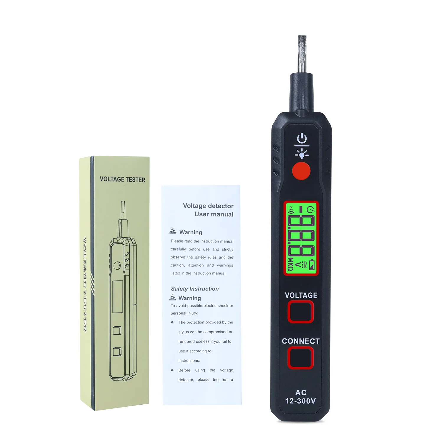 Xin Tester 300V rilevatore di tensione elettrica penna regolabile AC senza contatto tensione retroilluminazione torcia Tester di sensibilità XT89