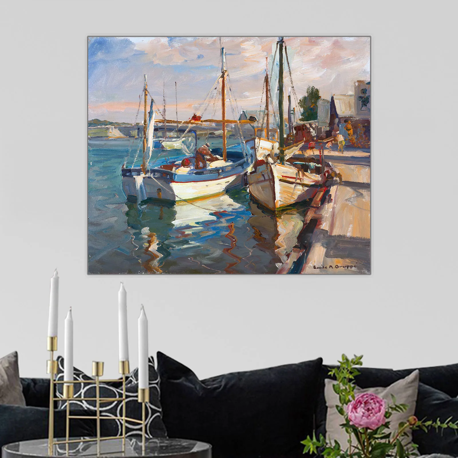 Emile Albert Gruppe Vivid New England Coastal & Landscape Paintings Art Print Poster Picture Wall Hanging Decor Home Decoration