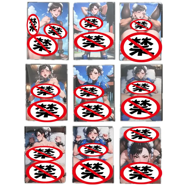 

9 шт./компл., аниме, комиксы, уличный истребитель, ChunLi ACG, сексуальная телесная карта бойцов, уличная боевая игра, игрушка, подарочная коллекционная карта