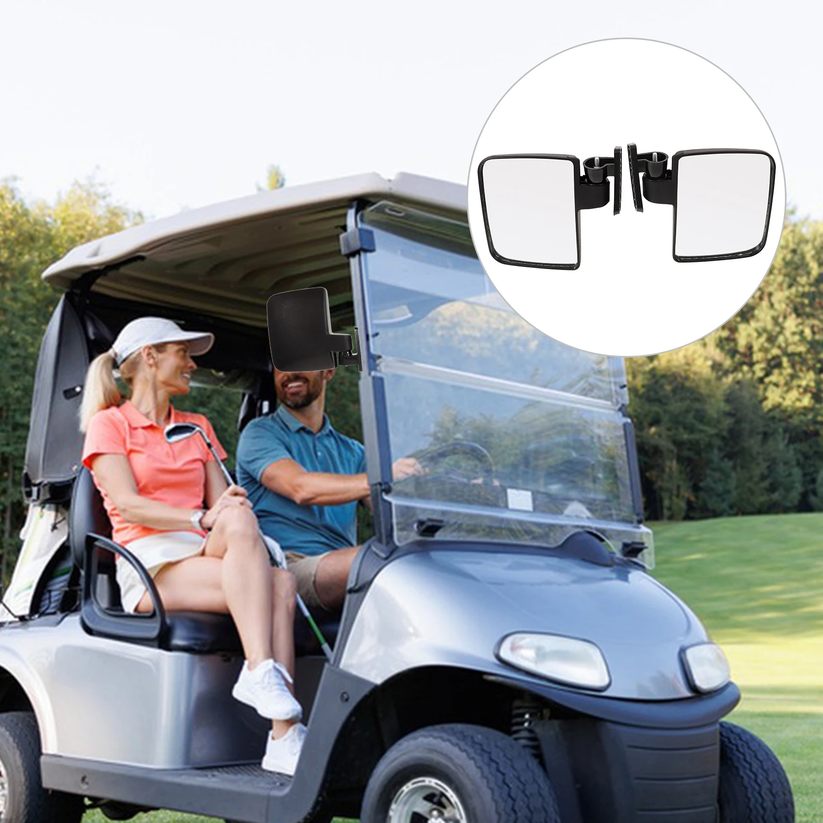 

1 Pair Cart Rearview Durable Outdoor Replacement Mirror For Golf Cart Accessories Plastic Rearview Mirror With