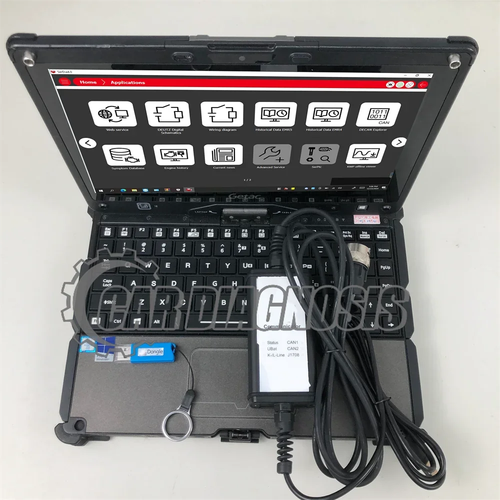 for deutz decom serdia 4.0 program ecu engine controller USB Dongle SerDia 2010 EMR 2/3/4 Diagnostic Scanner+v110 laptop