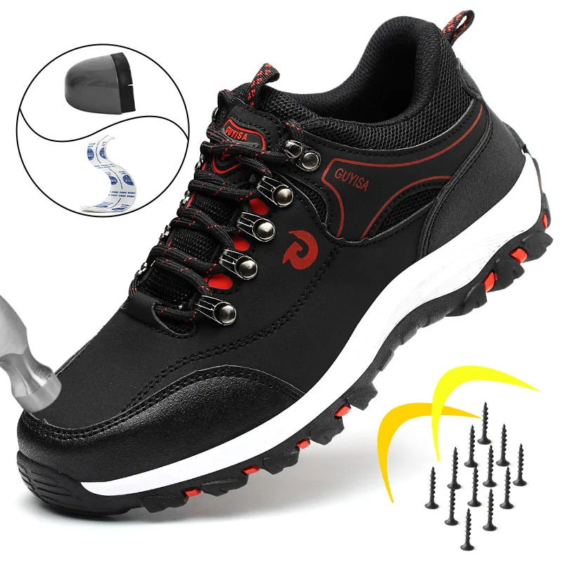 Universal Safety Shoes Steel Toe Puncture-Proof Working Shoes Waterproof Wear-resistant Lightweight Breathable Sneakers for Men
