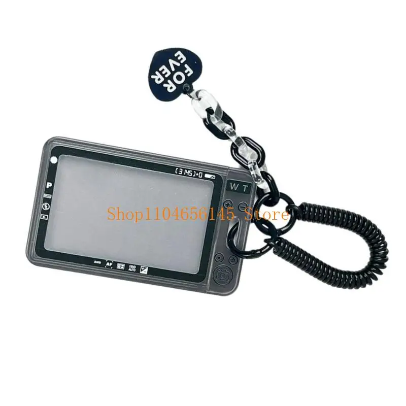 5asd Photocard Holder Photo Card Protective Case with Retractable Spring Coil Keychain for Student