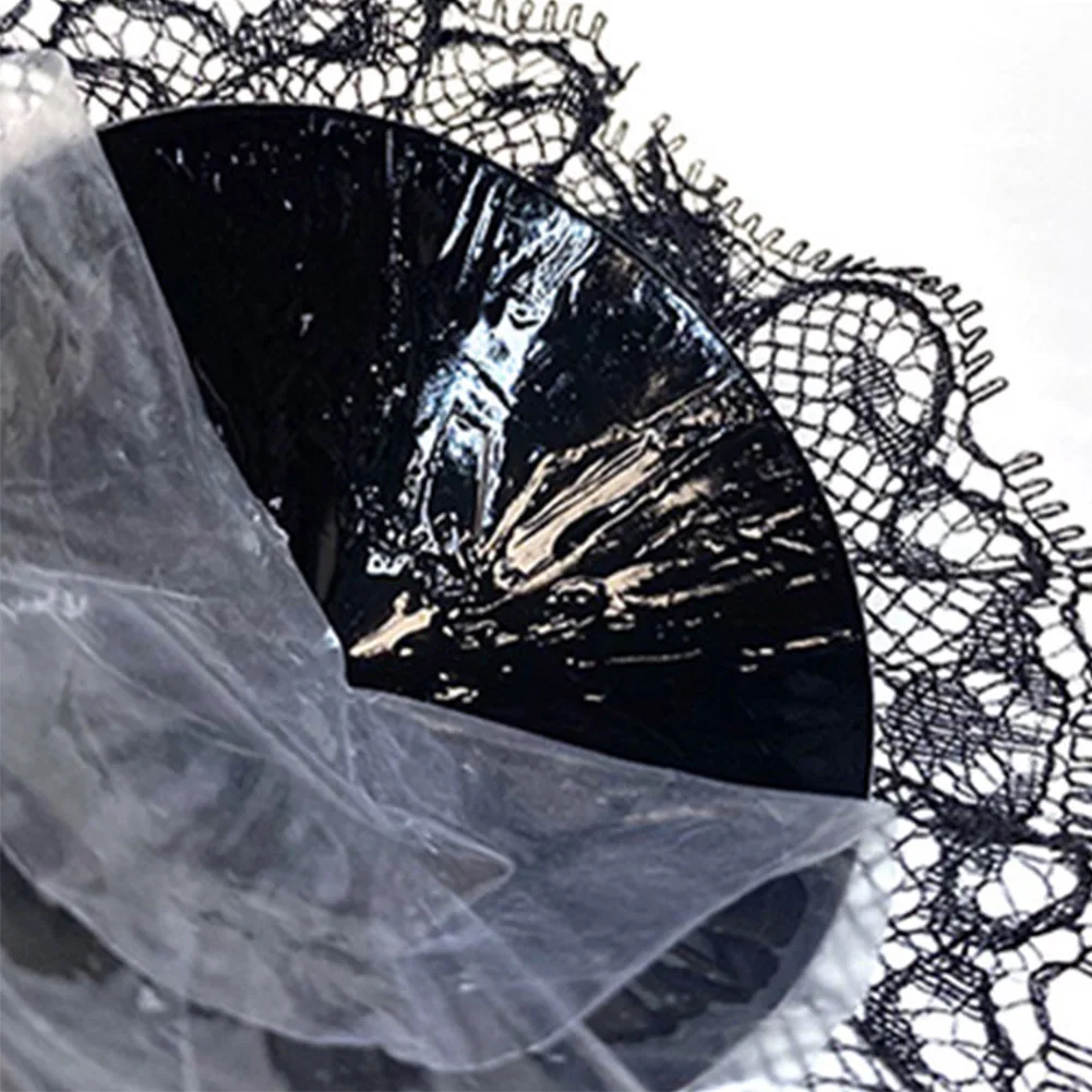 유두 커버 브래지어 액세서리, 섹시 블랙 고딕 레이스 활 가슴 브래지어 스티커, 재활용 자수, 에로틱 의류, 1 쌍