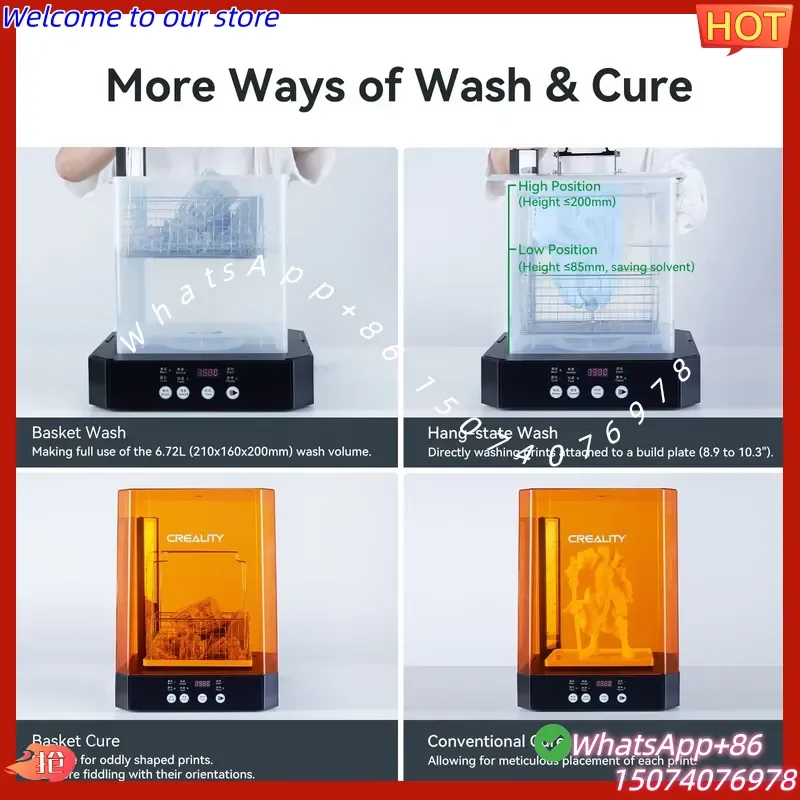 2026 Wash and Cure Station UW-03 2 in 1 Machine Resin 3D Printer Upgraded 405nm UV Curing Rotary Box Bucket for