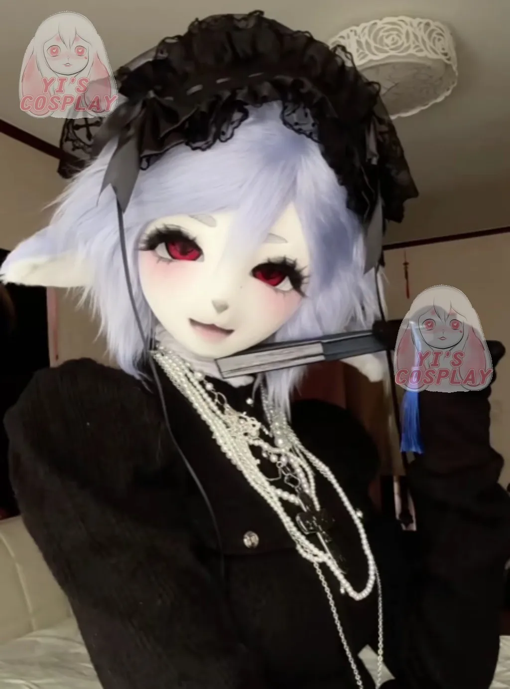 

Yis cosplay Custom Furry head Kigurumi Head Cosplay Kemono Fursuit Handmade Headsets Beast Customized Fursuit Kemono Head