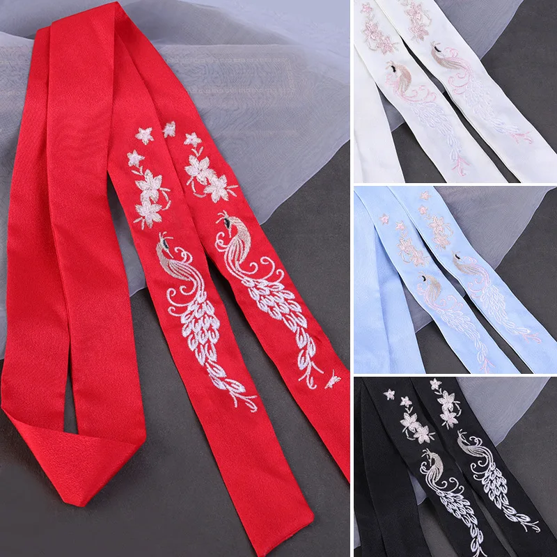 Chinese Style Hanfu Hair Bands for Women Girls Cos Performance Accessories Embroidered Long Ribbon Tie Headband Headwear