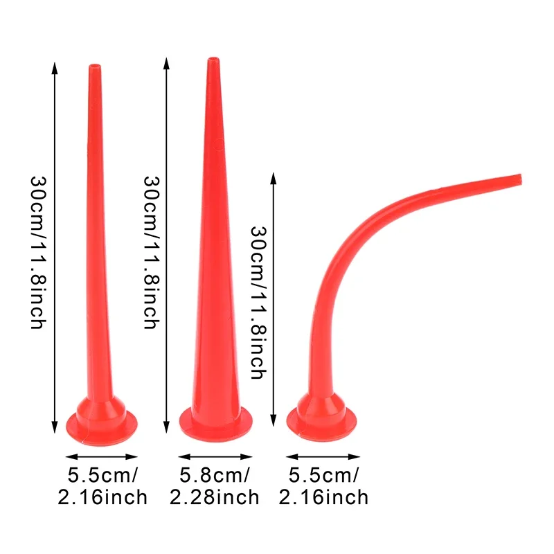 Applicatore di ugelli per calafataggio in plastica Strumento di estensione per calafataggio per salsicce Camber / Set di ugelli per calafataggio lunghi