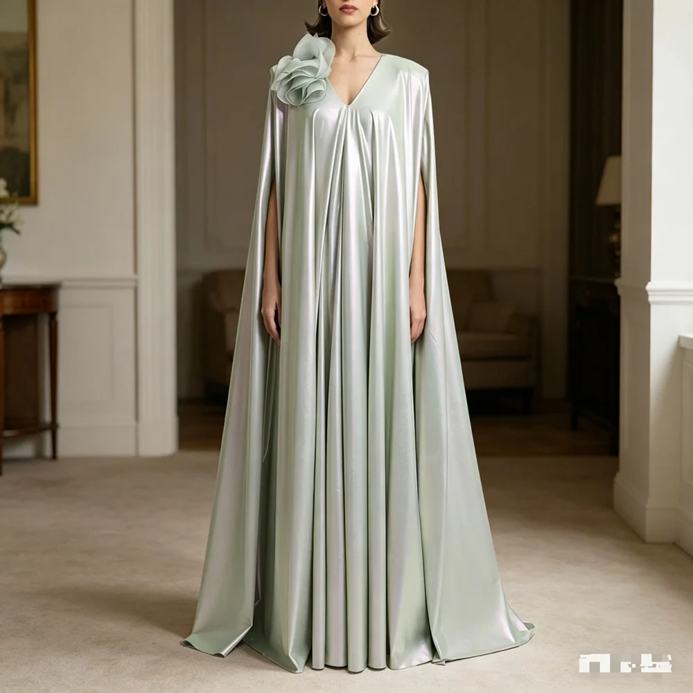 

Customized Elegant Long Evening Dresses for Special Occasions V-Neck Floor-Length A-Line Women Gala Party Dress 2026