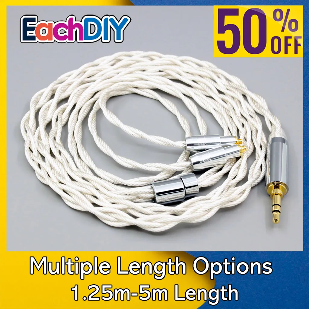 Graphene 7N OCC Silver Plated Type 2 Earphone Cable For Shure SRH1540 SRH1840 SRH1440 4 core LN008136