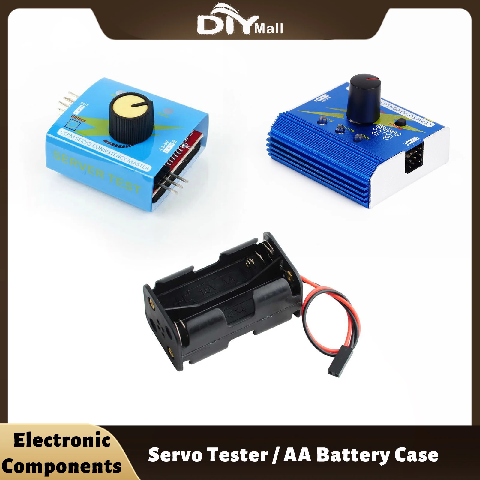 3CH Digital Servo Tester ESC Speed Controller Checker CCPM Consistency Master 4 Cell AA Battery Holder Case for RC Cars Servos