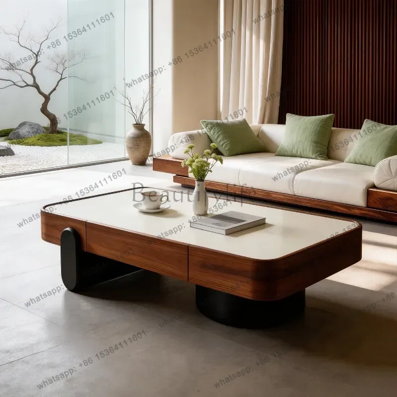 LD Wood Modern  Luxury Living Room Decoration Designer Moving Writing Coffee Table Dinner Couchtisch Trendy Furniture