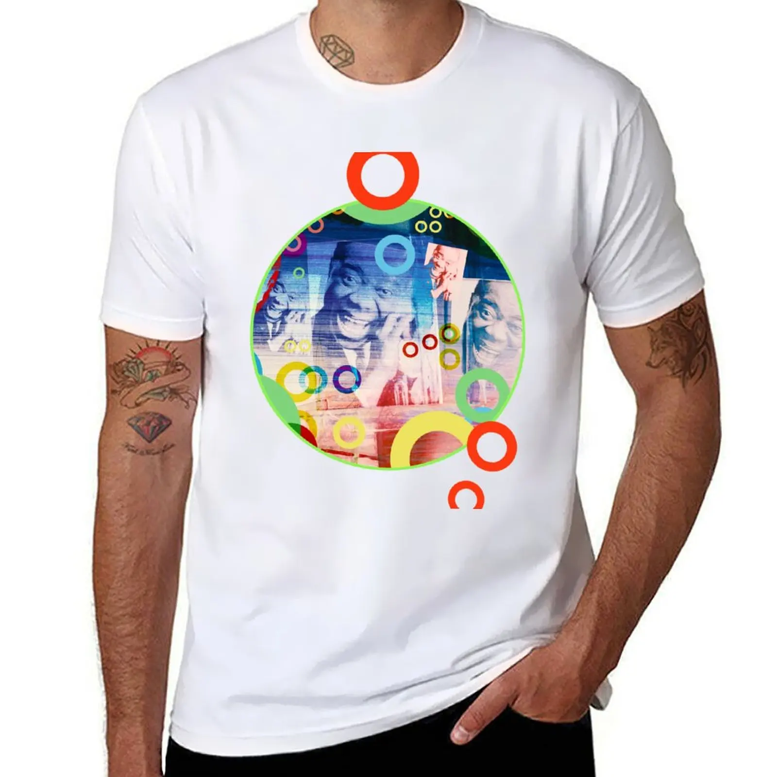 

portrait, Armstrong Louis icon Satchmo jazz T-Shirt Urban Casual Loose Fit Tee