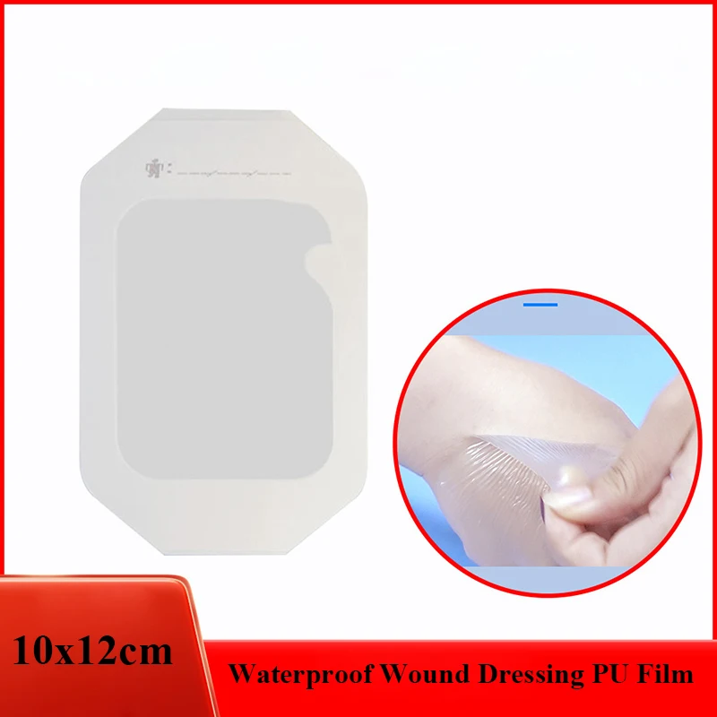 100Pcs Medical Adhesive Wound Dressing Disposable Waterproof Transparent Film IV Cannula Indwelling Needle Sticker 10x12CM