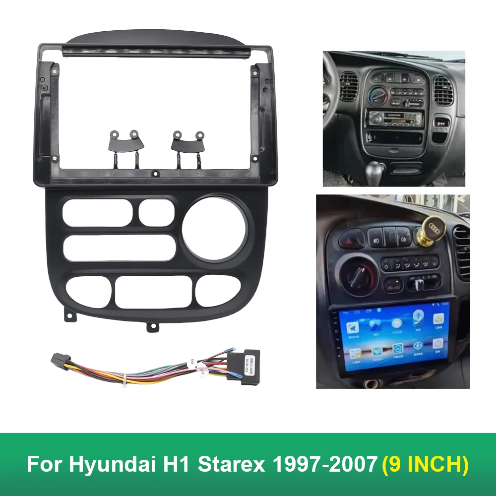 9 Inch Car Fascia Frame Fitting Adaptor Android Audio Dash Trim Kit For Hyundai H1 Starex 1997-2007