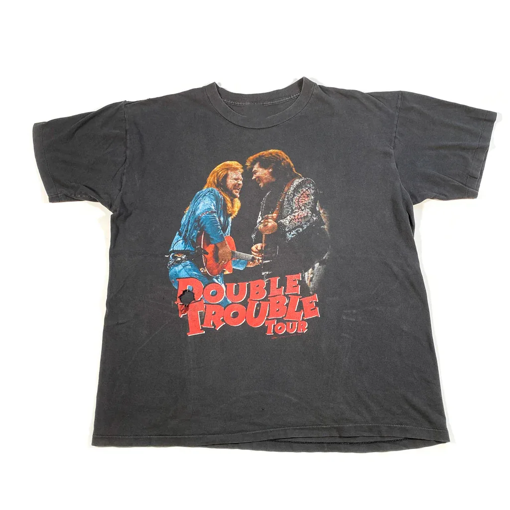 Double Trouble Tour Travis Tritt Black T-Shirt Cotton Unisex