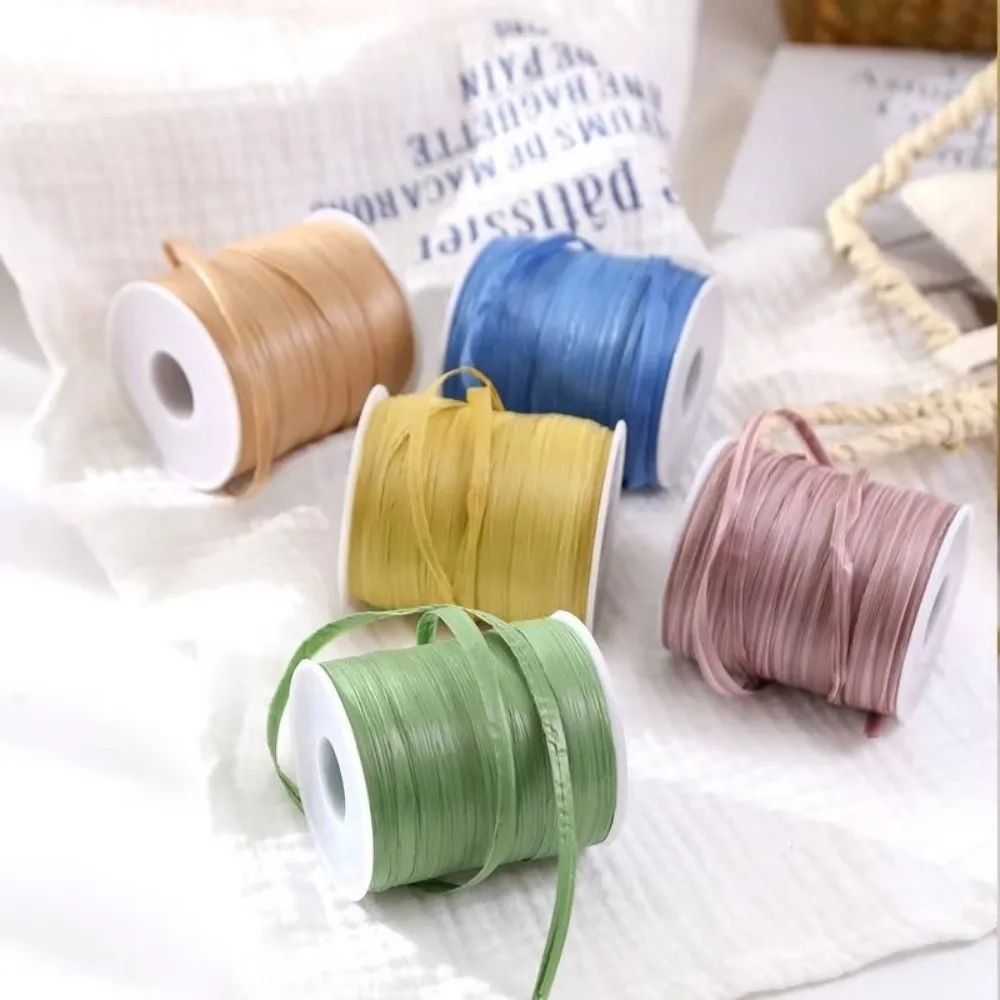 Premium Quality 120M Per Roll Raffia Thread Weaving Durable Hook Hat Ribbon Eco-Friendly Crochet Yarn Bags and Hats