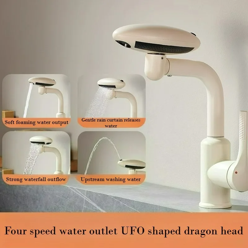 

Современный смеситель для раковины с поворотным изливом, кран для умывальника для дома, бытовой смеситель для ванной комнаты, смеситель-водопад